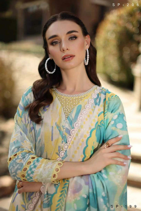 Nureh - Signature Prints Printed Lawn Zari Collection Vol 2 - SP-206 - Unstitched