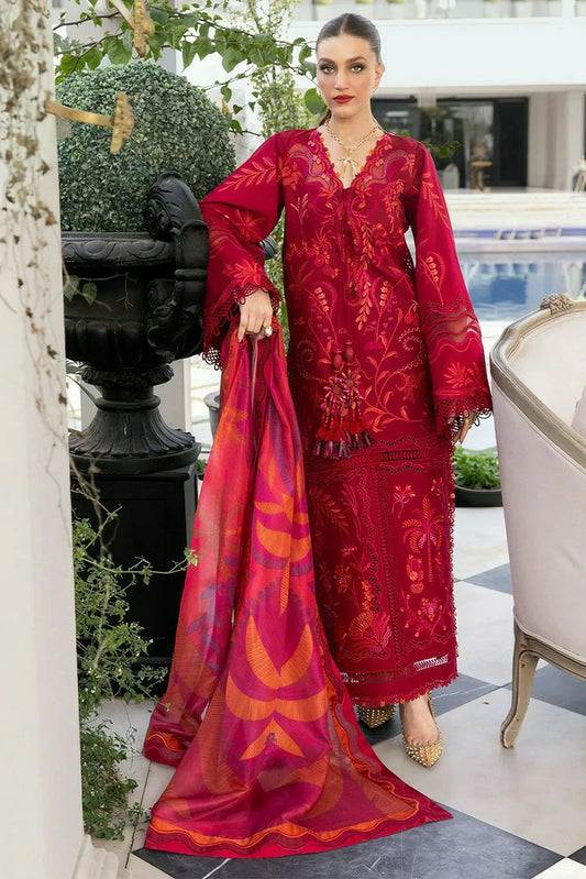 Crimson - Flow Lawn - BEAUTY IN BLOOM - D3A - Unstitched