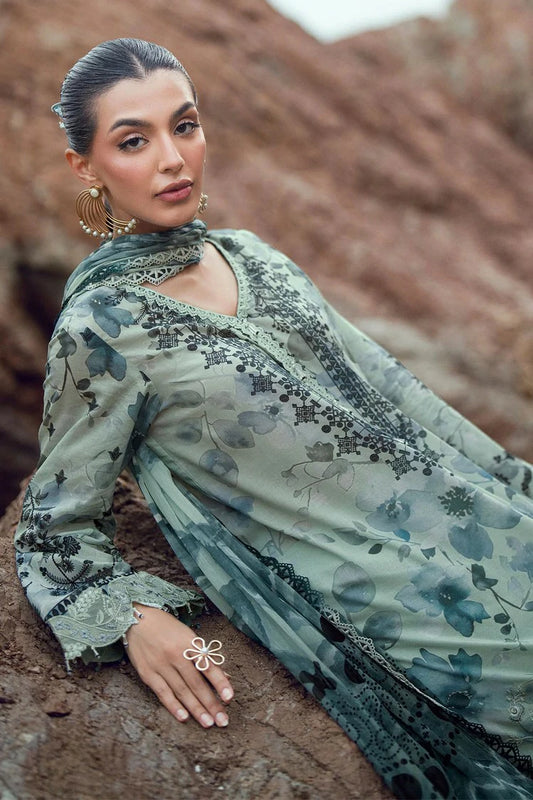 Nureh - Gardenia Embroidered and Printed Lawn Collection Vol 2 - NSG-206 - Unstitched