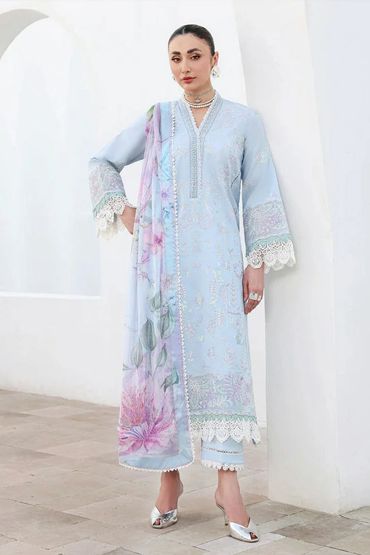 Roheenaz - Floral Reverie Embroidered Edit - 02-Morning Petal - Unstitched