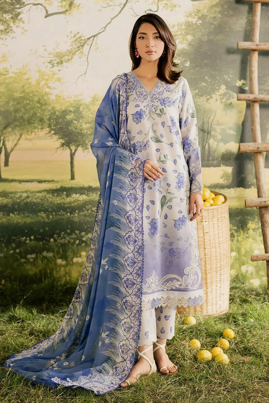 Nureh - Bloom Embroidered and Printed Lawn Collection Vol 2 - BL-16 - Unstitched