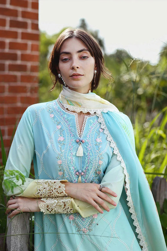 Mushq - Solace Ombre Chikankari - 02-Ethereal Pause - Unstitched