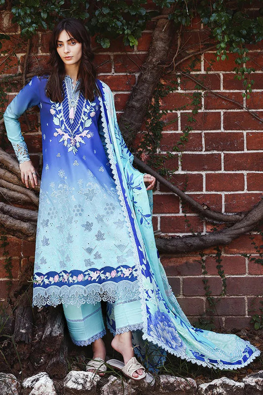 Mushq - Solace Ombre Chikankari - 05-Moonlit Ease - Unstitched