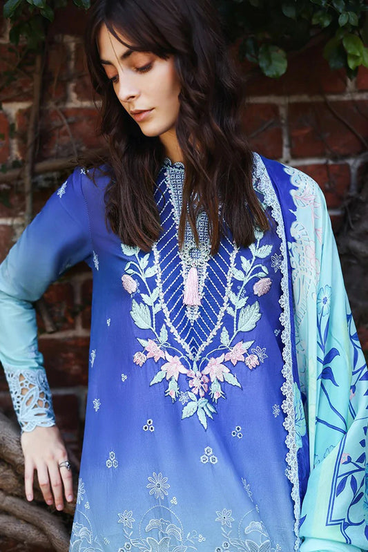 Mushq - Solace Ombre Chikankari - 05-Moonlit Ease - Unstitched