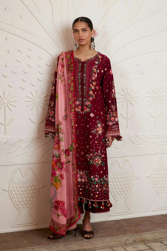 Hussain Rehar - Zan Spring Summer - D-78 Kestane - Unstitched