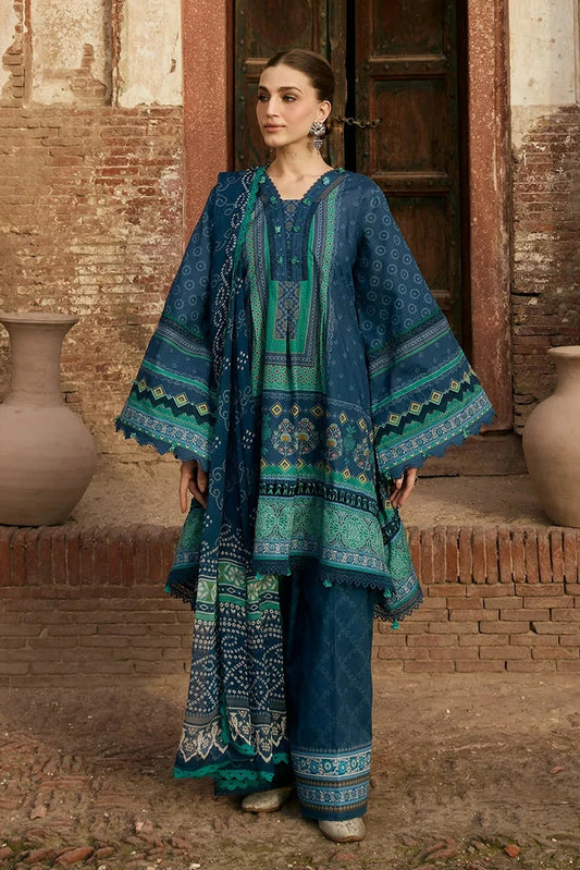 Kahf - Aangan Printed Chiffon Collection - KPS-1B SUMBUL - Unstitched