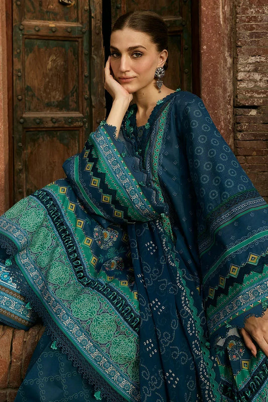 Kahf - Aangan Printed Chiffon Collection - KPS-1B SUMBUL - Unstitched