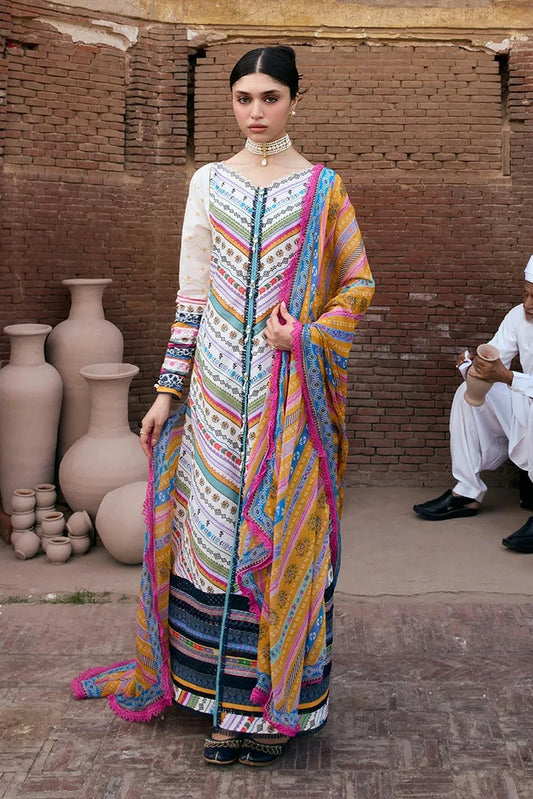 Kahf - Aangan Printed Chiffon Collection - KPS-2A YASMEEN - Unstitched