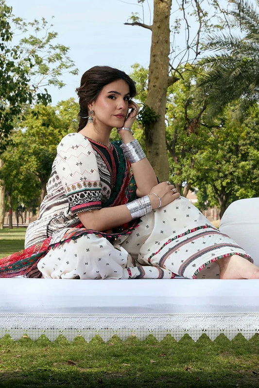 Kahf - Aangan Printed Chiffon Collection - KPS-2B MEHRUBA - Unstitched