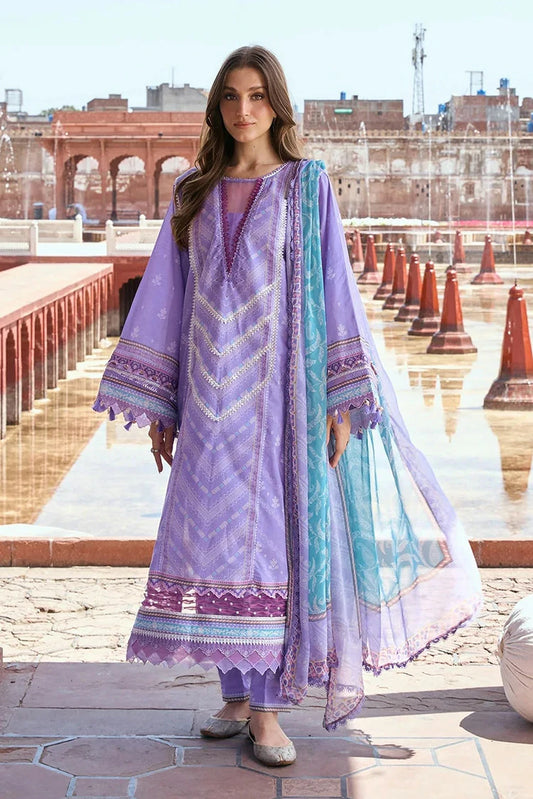 Kahf - Aangan Printed Chiffon Collection - KPS-6A NAJAM - Unstitched