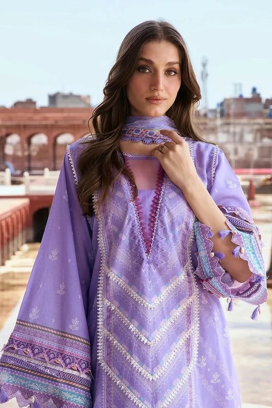 Kahf - Aangan Printed Chiffon Collection - KPS-6A NAJAM - Unstitched