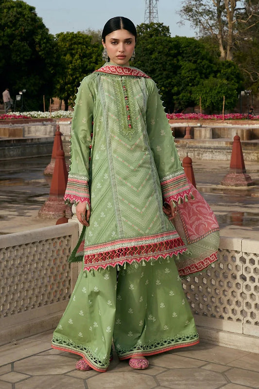 Kahf - Aangan Printed Chiffon Collection - KPS-6B GUL-BAHAR - Unstitched