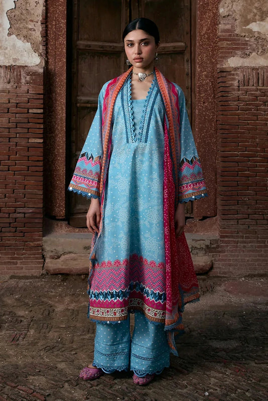 Kahf - Aangan Printed Chiffon Collection - KPS-7B SHABNAM - Unstitched