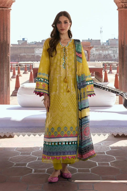 Kahf - Aangan Printed Chiffon Collection - KPS-8A ZARAFSHAN - Unstitched