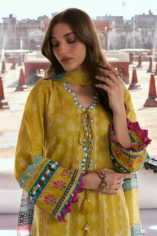 Kahf - Aangan Printed Chiffon Collection - KPS-8A ZARAFSHAN - Unstitched