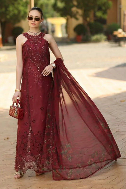 Noor by Saadia Asad - Noor Luxury Eid Schiffli Laserkari - Design 12 - Unstitched