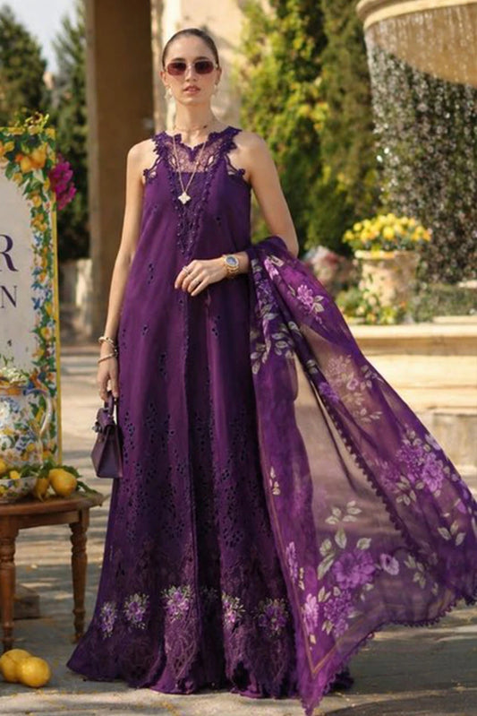 Noor by Saadia Asad - Noor Luxury Eid Schiffli Laserkari - Design 02 - Unstitched