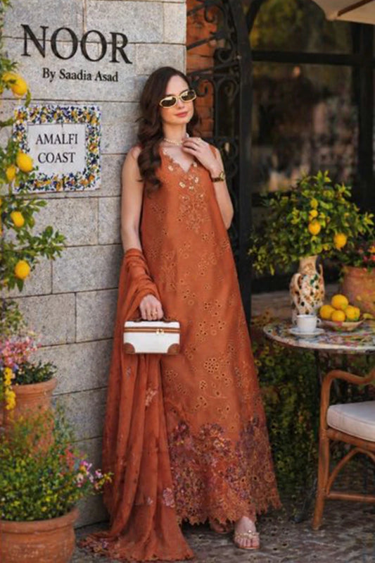 Noor by Saadia Asad - Noor Luxury Eid Schiffli Laserkari - Design 06 - Unstitched
