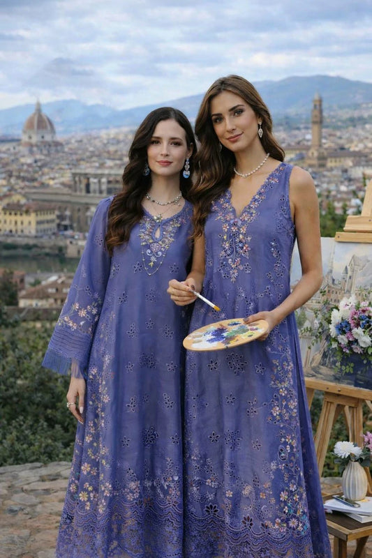 Noor by Saadia Asad - Noor Luxury Eid Schiffli Laserkari - Design 09 - Unstitched