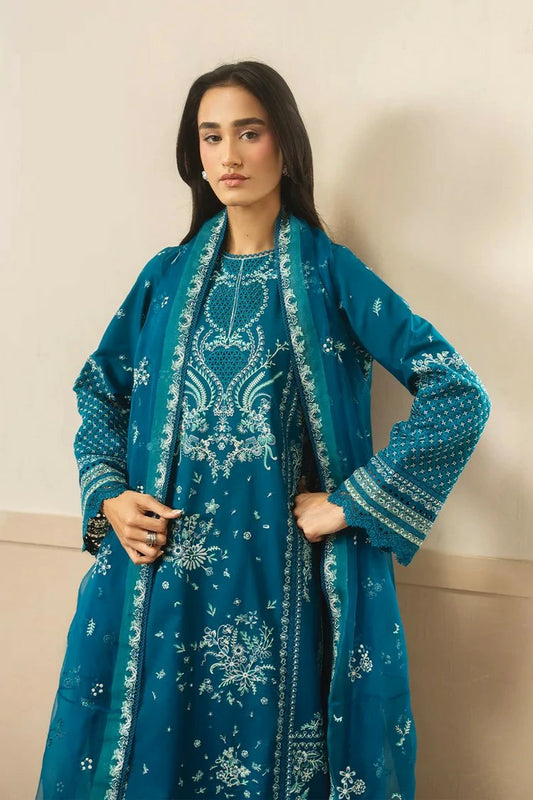 Ayzel - Whisper Embroidered Lawn Collection - 12310-OLIVE - Unstitched