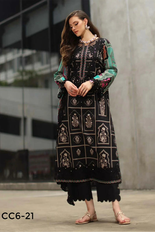Charizma - Combination Embroidered Lawn Collection Vol 3 - CC6-21 - Unstitched