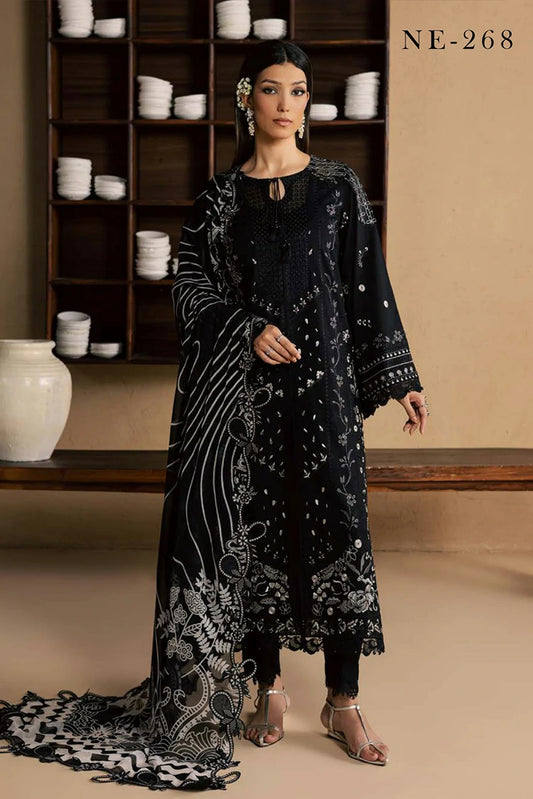 Nureh - Koyal Monochrome Lawn Collection - NE-268 - Unstitched