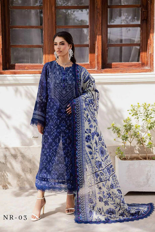 Nureh - Rania Printed Lawn Collection - NR-03 - Unstitched