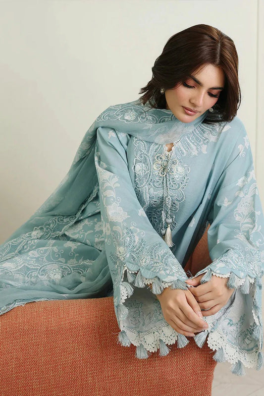 Roheenaz - Petals In Prints - 05-Azure Botanica - Unstitched