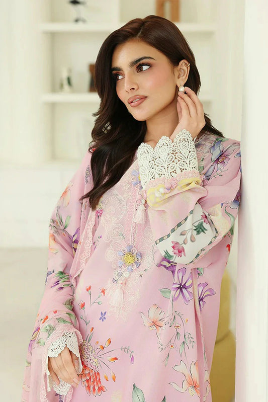 Roheenaz - Petals In Prints - 09-Pink Veil - Unstitched
