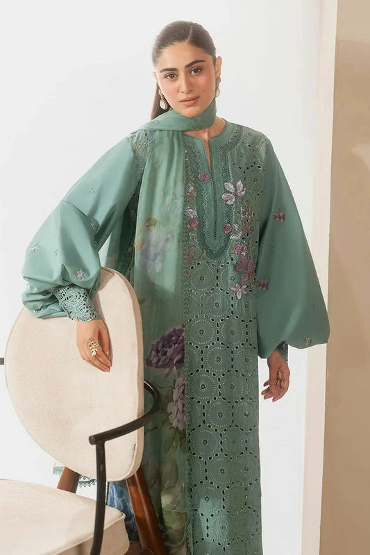 Elaf - E Craft Chikankari With Chiffon Dupatta - EHC-1B WILLOW - Unstitched