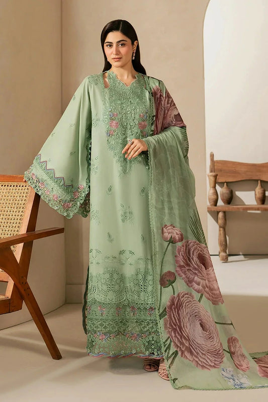 Elaf - E Craft Chikankari With Chiffon Dupatta - EHC-4B ALOE - Unstitched