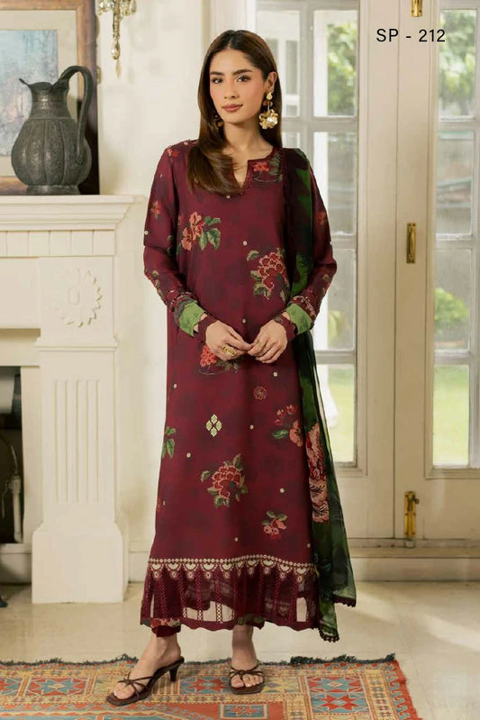 Nureh - Signature Print Printed Viscose Slub Collection Vol 3 - SP-212 - Unstitched