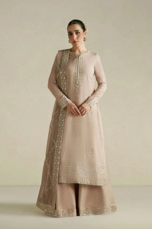 Vera - Raw Silk Edit - 04-Naqsh Soft Pink Shirt Set - Unstitched