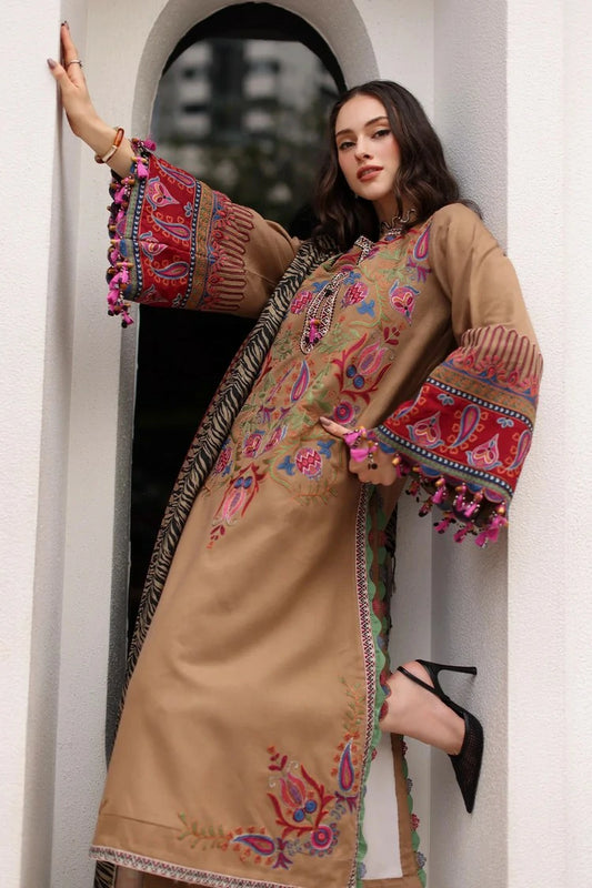 Charizma - Poshima Embroidered Peach Leather Collection Vol 1 - PSW6-09 - Unstitched