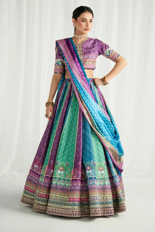 Gulaal - Aira Printed Silk - GS-14-Mosaic Muse - Unstitched