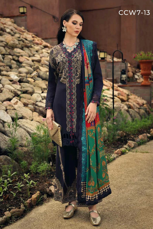 Charizma - Combination Embroidered Linen Collection Vol 2 - CCW7-13 - Unstitched