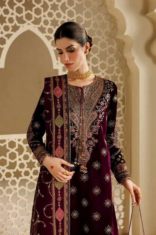 Jazmin - Chandni Luxury Velvet Formals - CVF26-D08 - Unstitched