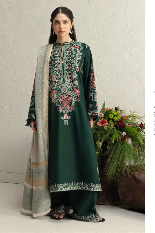 Zara Shahjahan - Coco Winter Unstitched - OCHRE-2B - Unstitched