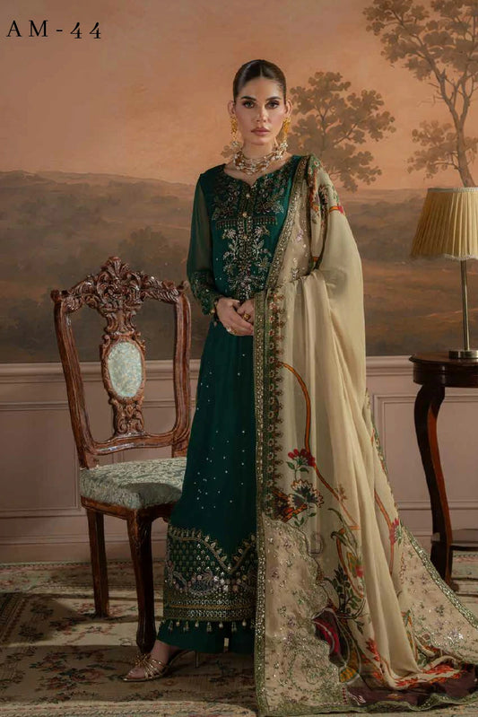 Nureh - Amaya Luxury Embroidered Chiffon Collection Vol 3 - AM-44 - Unstitched