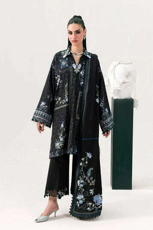 Qalamkar - QPrints Winter Collection - QPW-05 (A) Luna - Unstitched