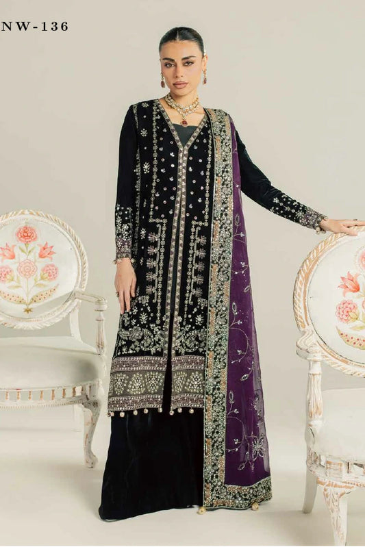 Nureh - Maya Embroidered Velvet Collection Vol 1 - NW-136 - Unstitched