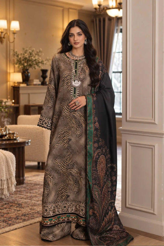 Noor by Saadia Asad - Noor Winter Embroidered Prinkhaas - Design-1A - Unstitched
