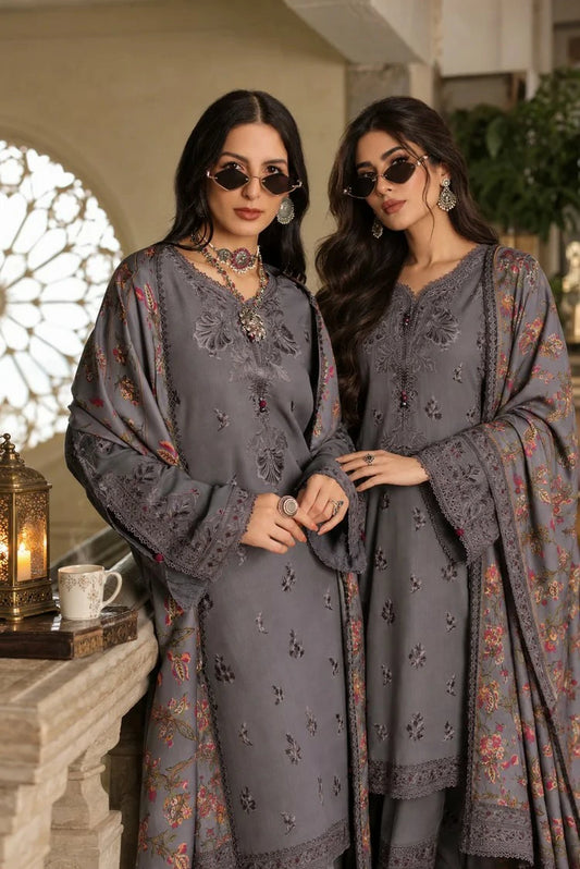 Noor by Saadia Asad - Noor Winter Embroidered Prinkhaas - Design-4A - Unstitched