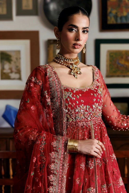 Maryam Hussain - Marwa Festive Collection - MF26-06-Crimson - Unstitched
