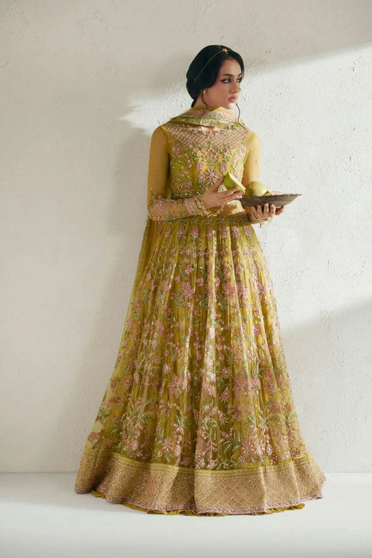 Vera - Wedding Festive Collection - 08-Marigold Mustard Pishwas Set - Unstitched