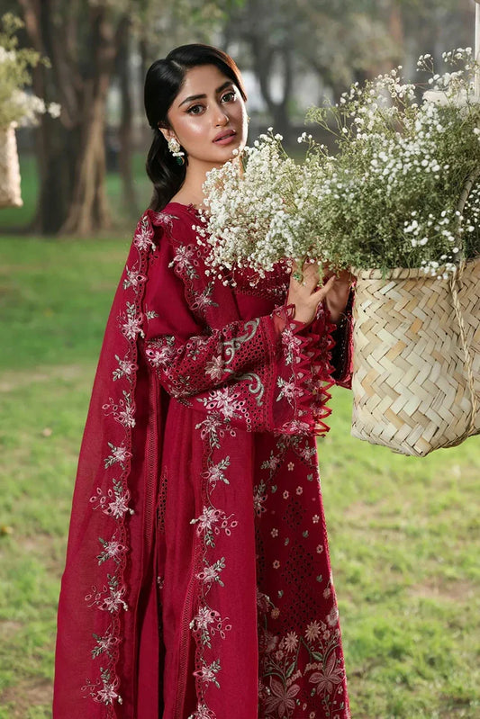 Sardinia - Tales of Petals Luxury Lawn Collection - 05-FLORAL FUCHSIA - Unstitched