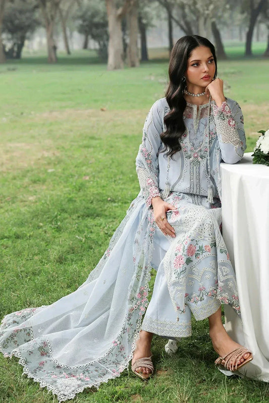 Sardinia - Tales of Petals Luxury Lawn Collection - 08-MORNING SKY - Unstitched