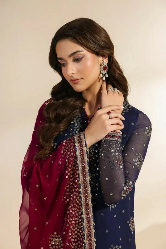 Zarif - Meraki Chiffon Edit - ZR-MEK-10 SABLE - Unstitched