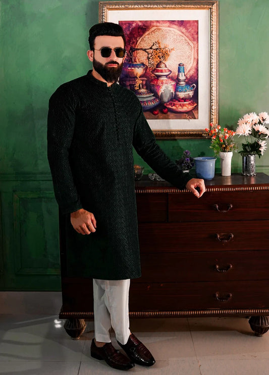 Label M - Chikankari Kurta Collection - Black