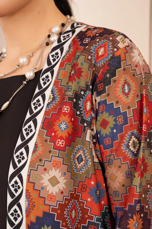 Picture of <!--bvv-->Stitch Vibes - Morganite RTW Collection - 2 PC - Geometric Shrug - Available at Raja Sahib